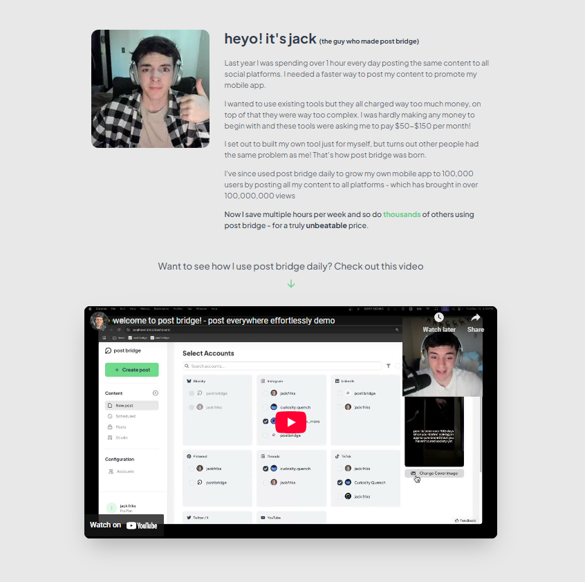 Example of a good founder's story
